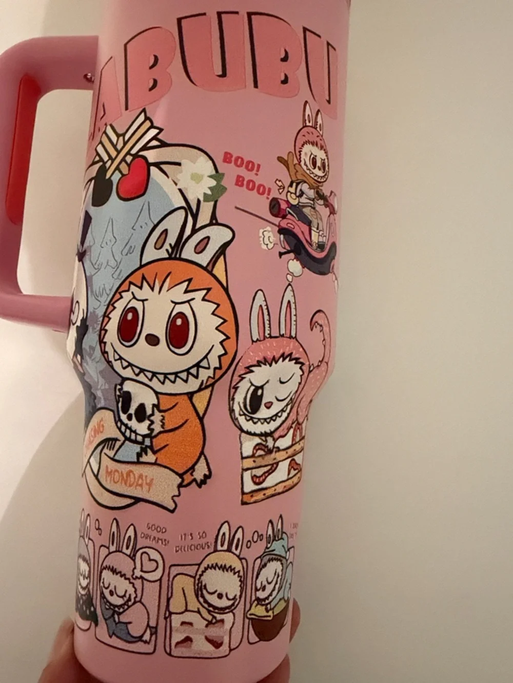 Stanley Pink Labubu 40oz Handle Quencher Tumbler - Picture 8 of 16